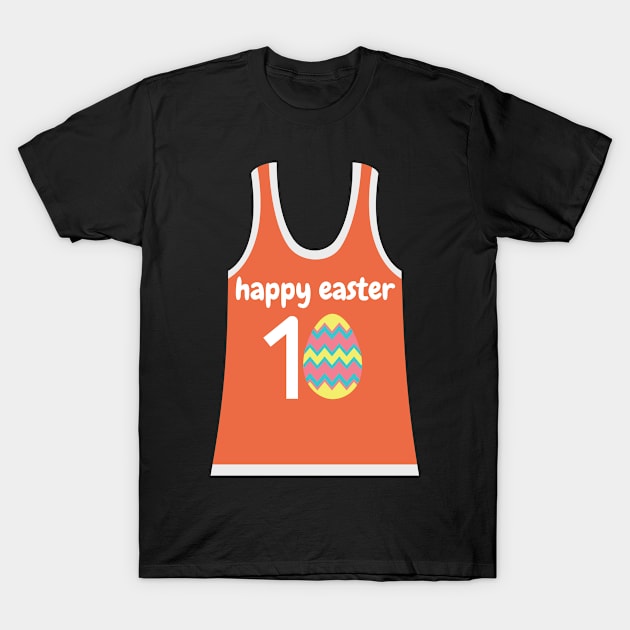 Funny Easter Basketball Jersey Design T-Shirt by Huschild